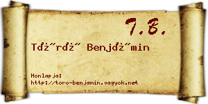 Törő Benjámin névjegykártya